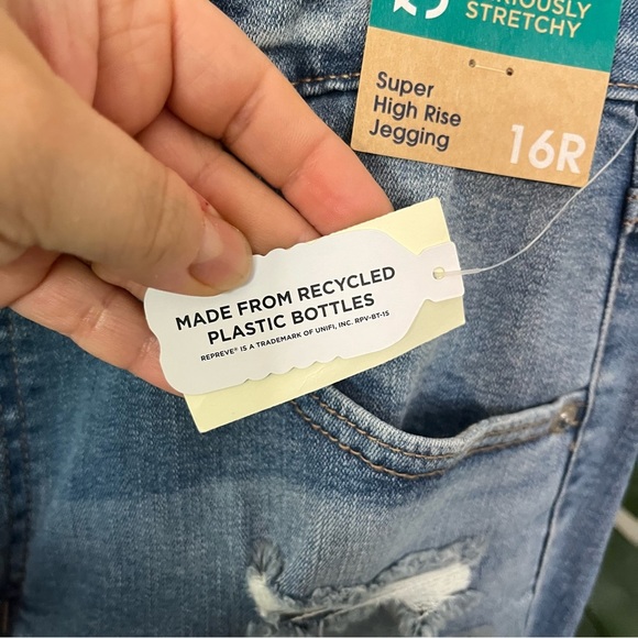 ✨ Aéropostale Light Wash Distressed Super High Rise Jegging Sz 16R | Plus Size - Picture 5 of 11